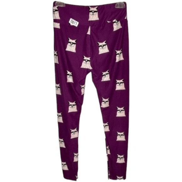 LuLaRoe Simply Comfortable Llama Alpaca Leggings -Purple/Black - OS (2-10) - Picture 3 of 9